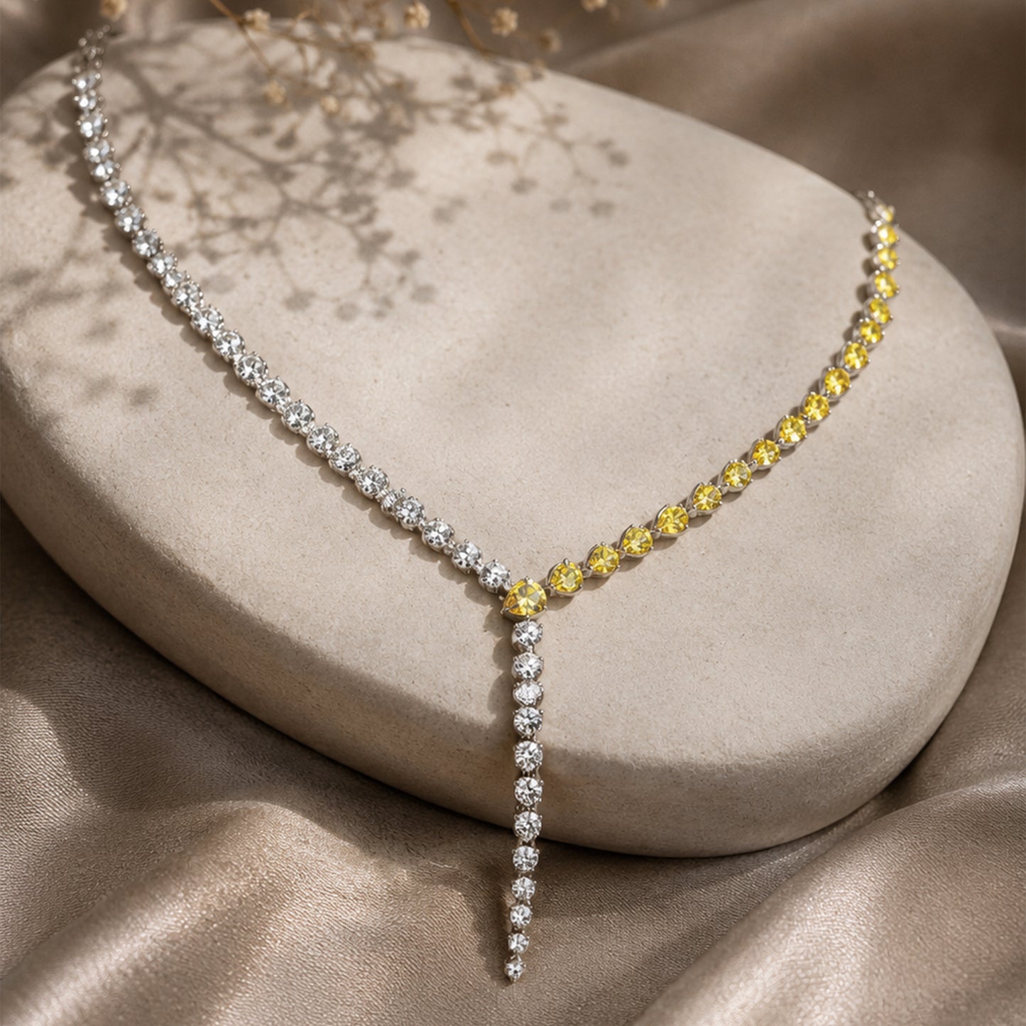 Aurelia Dual Tone Tennis Necklace