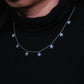Celestia Floral Charm Necklace ( Blue )