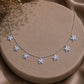 Celestia Floral Charm Necklace ( Blue )