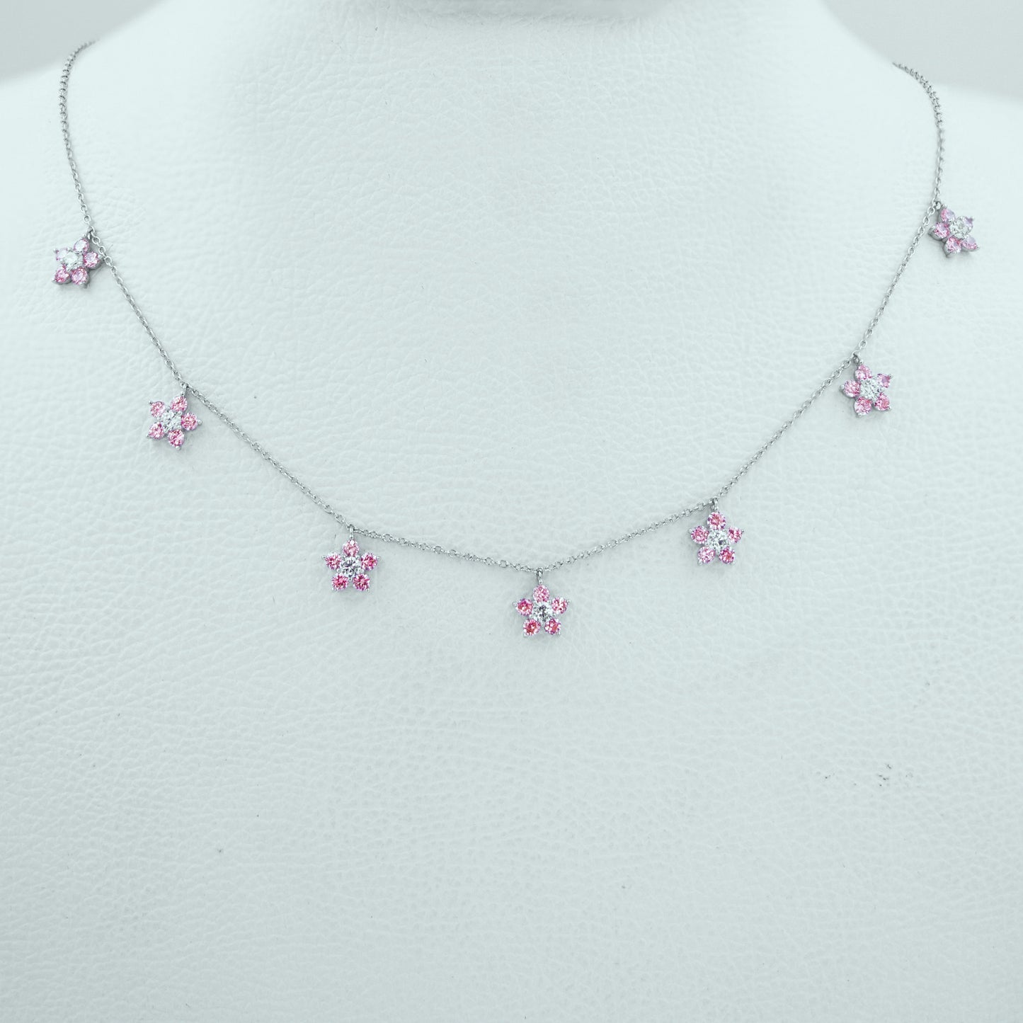 Celestia Floral Charm Necklace Pink